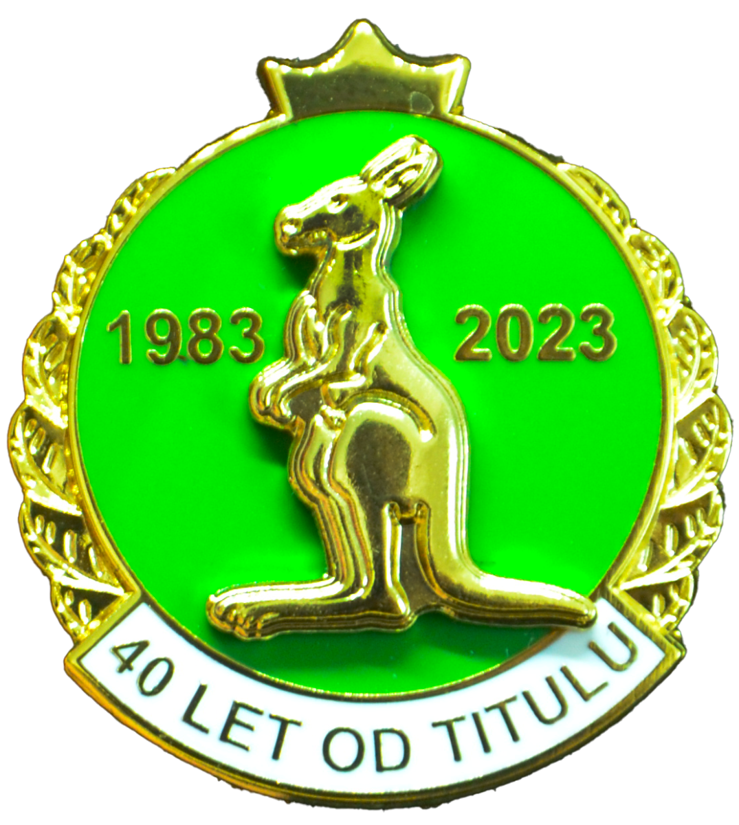 5608-odznak pin 3d klokan 40let korunka